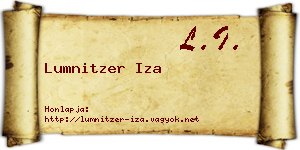 Lumnitzer Iza névjegykártya